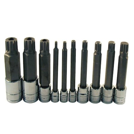 Atd Tools ATD 10-Piece Extra Long Triple Square Spline Bit Socket Set 13781